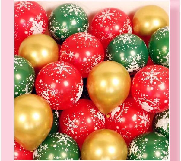 100pcs fête de Noël ballon en latex ballons verts dorés confettis air arbre de Noël fête d'anniversaire enfants décoration fournitures de mariage