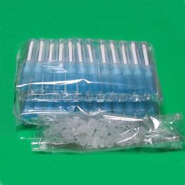 100 stks Clear 1.3ml lege lip glanzend buis, blauwe elegante plastic vloeibare lippenstiftcontainer, zwarte DIY ronde lipgloss fles