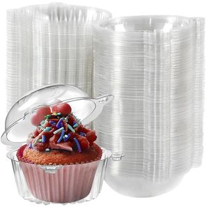 100pcs Boîte à cupcakes claire Dessert Cake Slice Container Conteneur Muffin Bakery Boxes Mariage d'anniversaire de mariage Supplies Baby Shower 240529