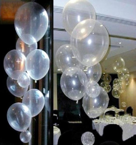 100 pièces ballons de perles en Latex clair décorations de mariage ballon rond Transparent fête d'anniversaire décor 12 pouces 1871007