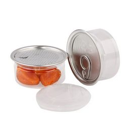 100 stks Clear Plastic Pot HUISDIER met Metalen Deksel Luchtdicht Blikje Pull Ring Concentraat Container Voedsel Kruid Opslag 100 ML JN26