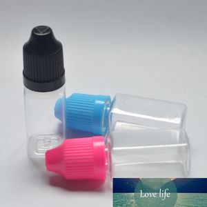 100 stks Clear Square Bottle Lege 10ml Hard Plastic Dropper Flessen met Kinderdop E Vloeistof Naald Pet Fial