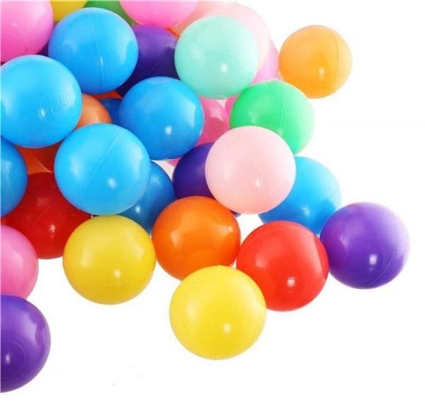 100 Uds bolas divertidas coloridas bolas de plástico suave bolas de hoyo tienda de campaña para bebés juguetes de natación bola 55CM colores 3118199