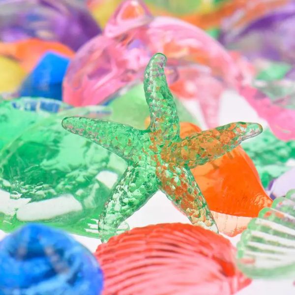 100pcs Colorful Sea Animals Sequille de mer étoile de mer en forme de joyaux acryliques clairs