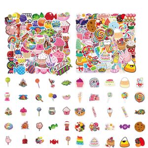 100 pièces autocollants colorés de bonbons sucrés pour voiture vélo bagages ordinateur portable planche à roulettes moteur bouteille d'eau autocollant décalcomanies enfants jouets adolescents Gfits