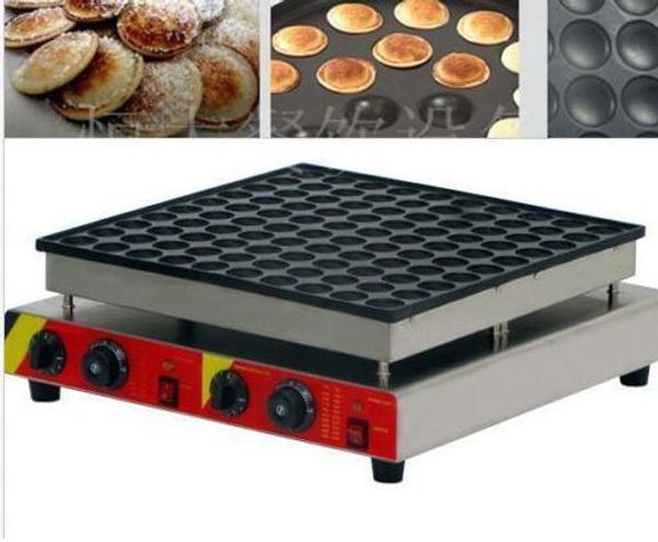 100 pièces usage Commercial antiadhésif 220 v électrique Poffertjes Mini hollandais crêpe Machine fabricant fer boulanger + distributeur de pâte