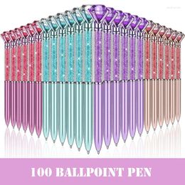 100pcs Crystal Diamond Ballpoint Pen Black Ink Advertising Gift Bureau Office Stationry