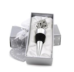 100 stks Crystal Dice Wine Bottle Stopper Bruiloft Gunsten Bruids Douche Verjaardag Geschenken Evenement Party Giveaways Feestartikelen SN5127