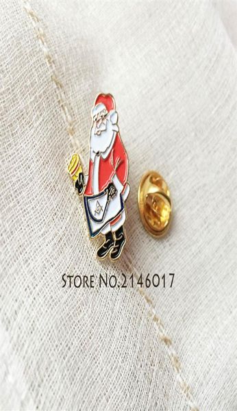 100 Uds. Broche de alfileres de Metal esmaltado personalizado delantal maestro Pin de solapa Santa Ma insignia de Navidad Mason dibujos animados Navidad Men31562470091