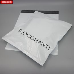 100PCS Bolsa de plástico personalizada Impreso Color blanco Poly Mailer para entrega Ropa Bolsas de embalaje de regalo Suministros 220704