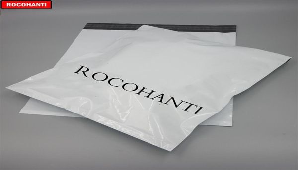100 pièces sac en plastique personnalisé imprimé couleur blanche Poly Mailer pour la livraison vêtements emballage cadeau sacs fournitures 2207049981081