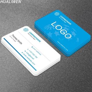 100 stcs Aangepaste fullColor DubbleSided Printing Business 300GSM Paper Card 9054mm 220711