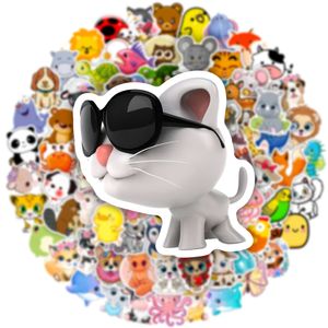 100pcs mignon Anime autocollants Pack pour bricolage ordinateur portable planche à roulettes moto décalcomanies toutes sortes d'animaux adorables