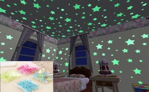 100pcs Autocollants muraux de bricolage mignons GLOW GLOW DANS LE DARK THE BÉBÉ CHAMBRE DÉCORT HOME COLOR STODES LUMINÉS FLUORESCENT MURS Stickers 3448013