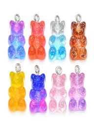 100 stcs schattige gomachtige beer charmes platte rug hars ketting hanger oorrang charmes voor doe -het -zelfdecoratie 1123mm7862261