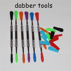100pcs Tools Dabber Fumer des tampons de cire de silicone Tates d'herbes sèches Dabbers Dabbers Sheet Tool Dab Tool for Container Silicon Nectar Collector DH6647328