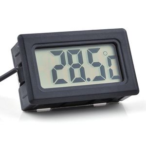 100 stks Digitale LCD-scherm Thermometer Koelkast Koelkast Vriezer Aquarium Aquarium Tanktemperatuur -50 ~ 110C GT Black White Color Lin2435