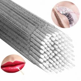 100 Stuks Wegwerp Crystal Micro Brush Eyel Lipsticks Applicator L Verwijderen Wattenstaafje Make-Up Kwasten Voor Eyel Extensi Gereedschap D5Du #