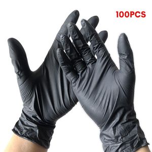 100 guantes desechables de látex de caucho de nitrilo para el hogar, cocina, lavavajillas, trabajo, jardín, universales para mano izquierda y derecha Y289g