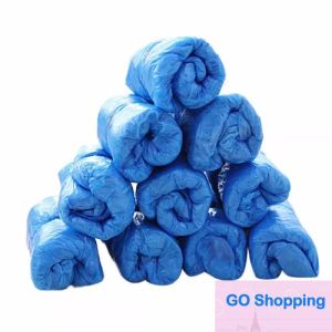 100pcs Chaussures jetables Covers de chaussures jetables plastique épais épais jour de pluie de la journée de la journée de la journée de la journée de la journée Blue imperméable couvercles de chaussures de chaussures