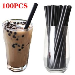 100 -stcs Wegwerpstroopjes Multicolor brede grote Milktea Milkshake Plastic drinkstroopjes voor bruiloftsfeestbar Accessoires 220714