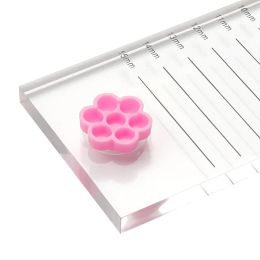 100pcs DIY Extension des cils ventilateurs de la tasse en fleurs de colle de colle anneau de fleur forme de pigment plateau pour greffage des cils pour les yeux pour la tasse de floraison anneau de colle