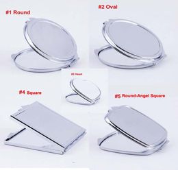 100pcs DIY MADEUP MIRROIRS PORTABLE MIRMOIR COMPACT ION IRES 2 FACE SUMBILATION BLANQUE Aluminium Cosmetic Decoration Girl GIED8301912