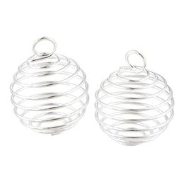 100 pièces bricolage argent spirale perle Cages pendentifs résultats de bijoux composants faits à la main fabrication de bijoux breloques 15X14MM 25X20MM 30X25MM290M
