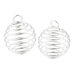 100pcs DIY Silver Spiral Cages Pendants Pendants Constructions de bijoux Composants à la main