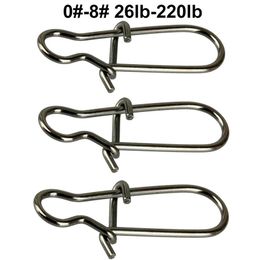 100 Uds Duo Lock Snaps tamaño 0 #-8 # negro bonito broche giratorio anillos deslizantes acero inoxidable EE. UU. Kit de aparejos de pesca-prueba 26LB-220LB252r