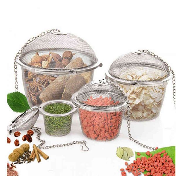 Boule à herbes en maille inoxydable réutilisable, argent Durable, 100 pièces, passoire à épices pour thé, bouilloire, filtre à thé, infuseur à épices, 4 tailles