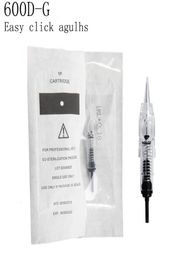 100pcs Fácil clic 600dg Agujas de tatuaje 1RL Agujas de cartucho de 100 piezas agujas de maquillaje esterilizado desechable Consejo de maquillaje permanente C7554112