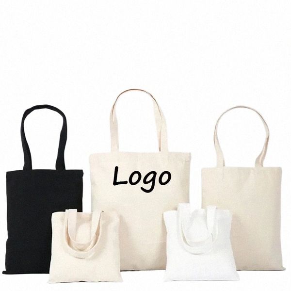 100 piezas de bolsas de lona de color natural de color ecológico de color ecológico con logotipo personalizado C1R3#