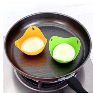 100 stks Eco-vriendelijke Siliconen Egg-Boiler Poacher Tool Niet-giftige No-Stick Zachte Veilige Poach Pod Peach Egg Boiler Chilren Bow