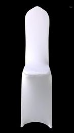 100 stcs El White Lycra Spandex Chair Cover Wedding Party Christmas Banquet Dining Office Stretch Polyester Covers9344478