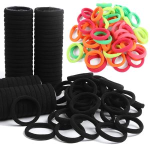 100pcs accessoires de cheveux élastiques pour femmes enfants noirs rose rose en caoutchouc en queue de cheval de la queue de cheval Gum pour les cravates de cheveux