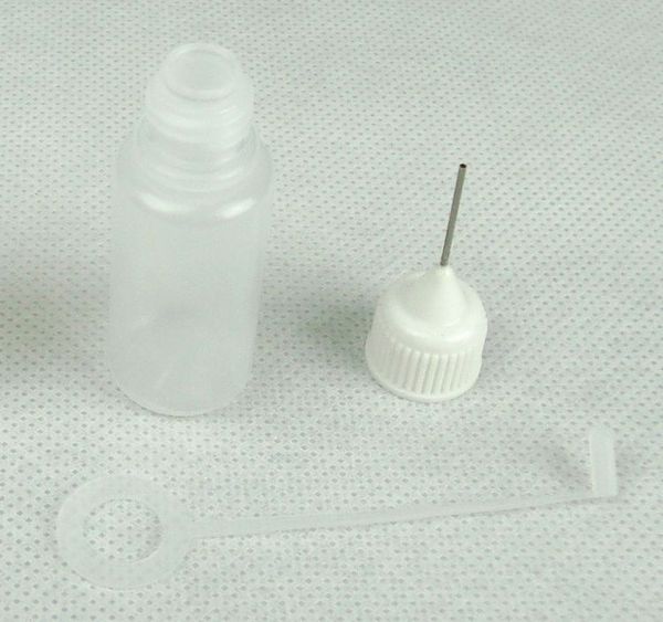 100pcs La bouteille de pointe à l'aiguille vide est pratique pour remplir E Juice Petite et exquise Bouteille en plastique en gros 5 ml 10ml 15 ml 20ml 30 ml 50 ml