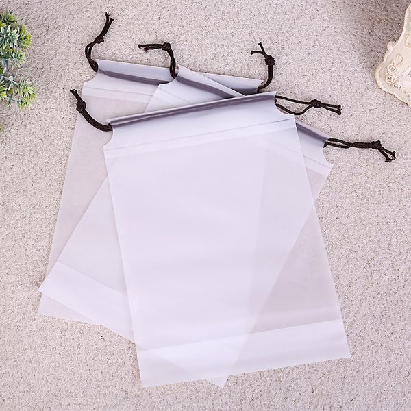 100 pcs EVA Transparent Givré Cordon Sac D'emballage 3 Tailles Disponibles Transulcent Corde Tirant Paquet Sacs Dernières