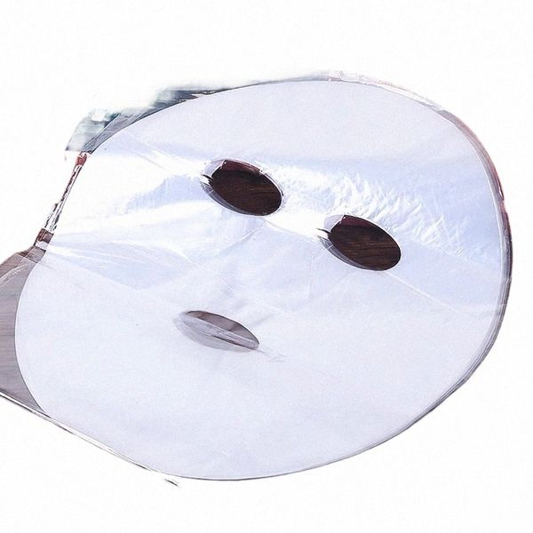 100 unids cara película de plástico limpiador de cara completa máscara pegatinas de cuello papel desechable transparente PE máscaras envolver belleza facial cuidado de la piel Z2pK #