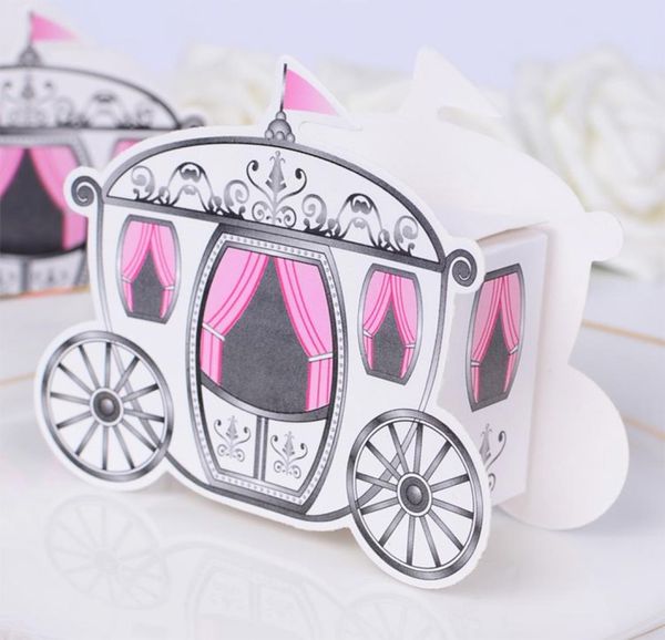 100pcs Fairytale Princess Carriage Candy Box Mariage de mariage Favoule Boîtes-cadeaux Chocolate Unique et Beautiful Design New7296790