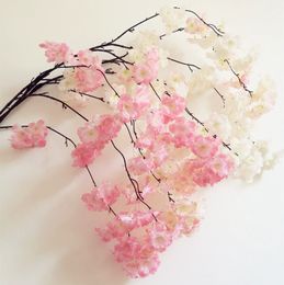 100pcs branche de fleur de fleur de cerisier faux Begonia Sakura tige d'arbre 150cm de long pour événement fête de mariage fleurs décoratives artificielles