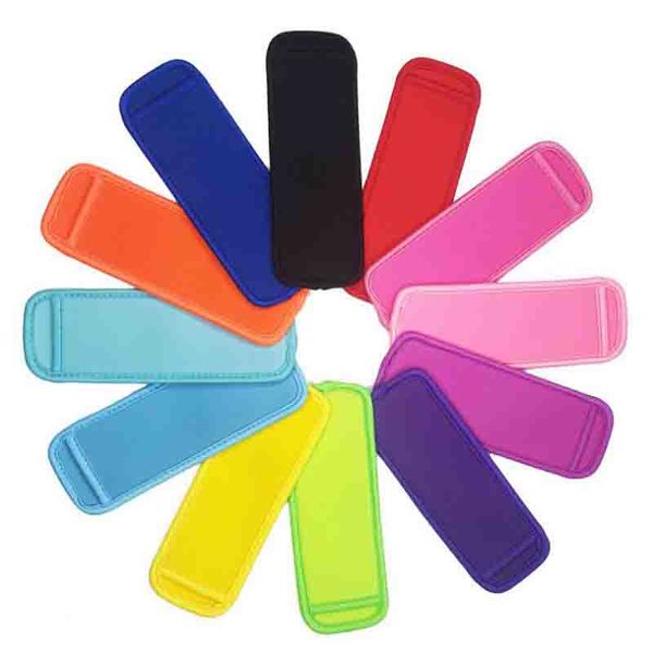 100 pcs Fast Ship 12 Couleurs Popsicle Titulaire Titulaires Ice Pop Crème Outil Néoprène Manches Manches Isolation Enfants Congélateur Enfants Outils D'été