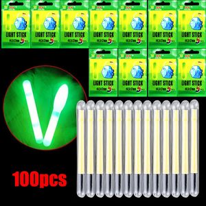 100 stks Visserijvlotter Licht Stok Vuurvliegjes Fluorescerende Lightstick Night Rod Dark Glow Tackle Tool 231229