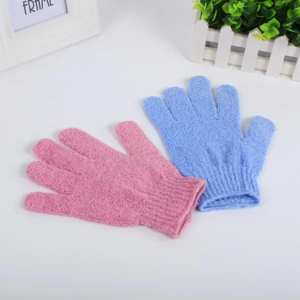 Éponges de bain en polyester à cinq doigts, 100 pièces, gants exfoliants jetables pour hôtel, sauna, vente en gros