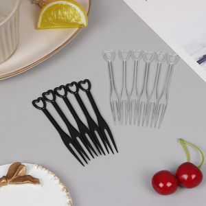 100pcs Fruit Fork Cake Dessert Food Pick Children Snack Mini Fête Festival Love Table Vérification Décoration Plastic Plastic 240422