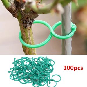 100 pièces jardin vigne cerclage Clips plante groupé boucle porte-anneau tomate jardin plante support outil jardin décor accessoires