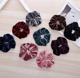 Meisje vrouwen grote winter fluwelen haar scrunchies tie-accessoires paardenstaart houder scrunchy haarbanden Basic haar lus hoofddeksels 100 stks fj3350