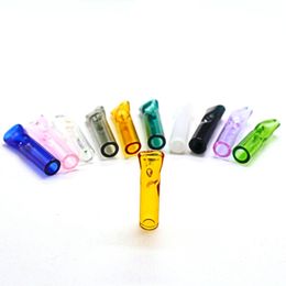 100pcs Verre Filtre Pouce fumer OD8mm 35 mm de long Bouche ronde Haute Colorful Herbe Herbe Dry Tobacco Cigarette Papier en papier