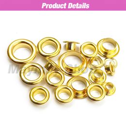 100pcs Gold Color Hole Opyelets Metal Groommets con lavadora para accesorios de bricolaje accesorios de bricolaje de ropa Bolsas de la gorra Cinturón