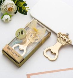 100pcs Gold Crown Bottle Opender Favors Giveaways Anniversaire d'anniversaire Cadeaux de mariage Favors Bridal Shower Bireer Ouvreur 9550373